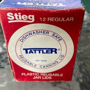 Tattler Reusable Canning Lids and Rings Regular Mouth Lot of 12 ~ New in Box